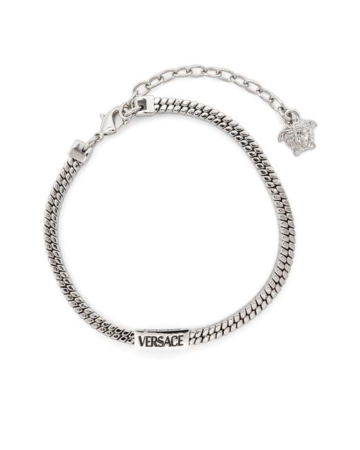 Versace White -tone Snake-chain Bracelet - Men's - Metal for men