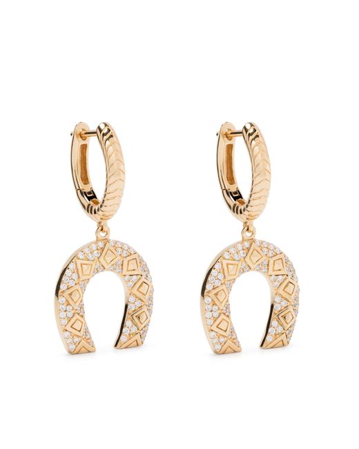 Harwell Godfrey Metallic 18k Yellow Horseshoe Hoop Earrings - Women's - 18kt Yellow /diamond