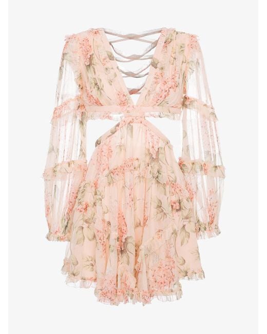 Zimmermann Pink Prima Floating Cut Out Dress