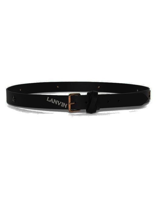 Lanvin Black Appliqué-detail Leather Belt for men
