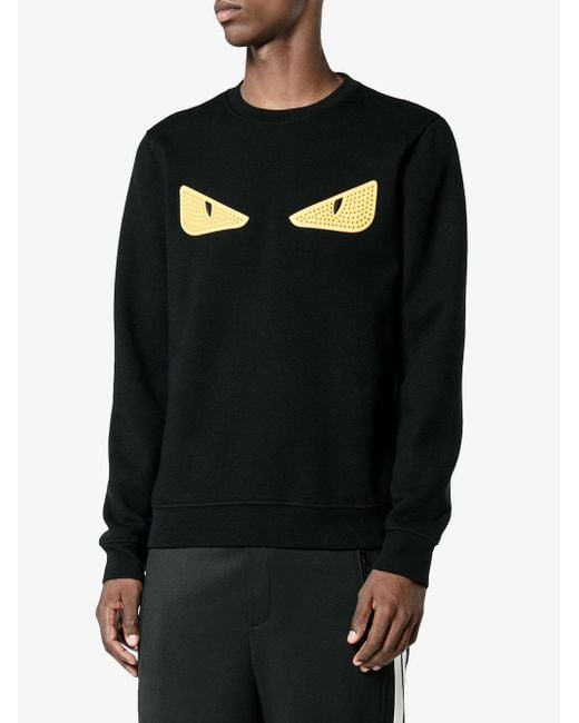 Fendi Bag Bugs Eyes Rubber Eyes Sweater in Black for Men | Lyst