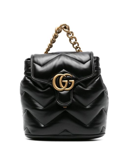 Gucci Black gg-marmont Leather Backpack