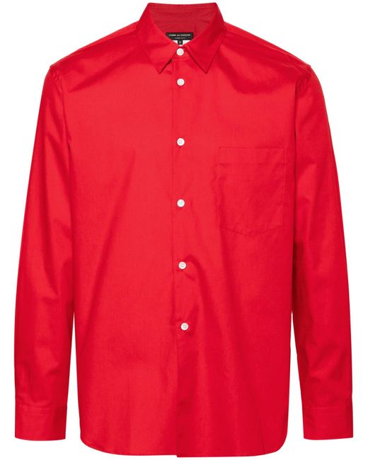 Comme des Garçons Red Cotton Poplin Shirt for men
