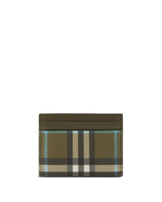 Burberry Green Check-pattern Card Holder