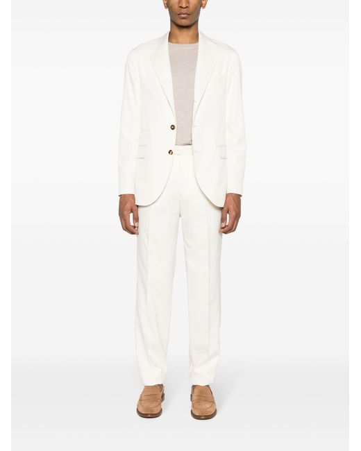 Brunello Cucinelli White Single-breasted Silk Suit - Men's - Cupro/viscose/cotton/silk for men