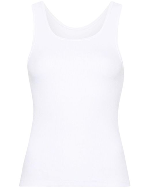 MM6 by Maison Martin Margiela White Numbers-print Cotton Tank Top