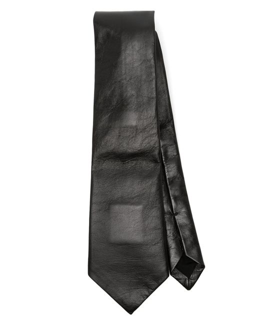 Bottega Veneta Gray Kale Leather Necktie - Men's - Viscose/lamb Skin for men