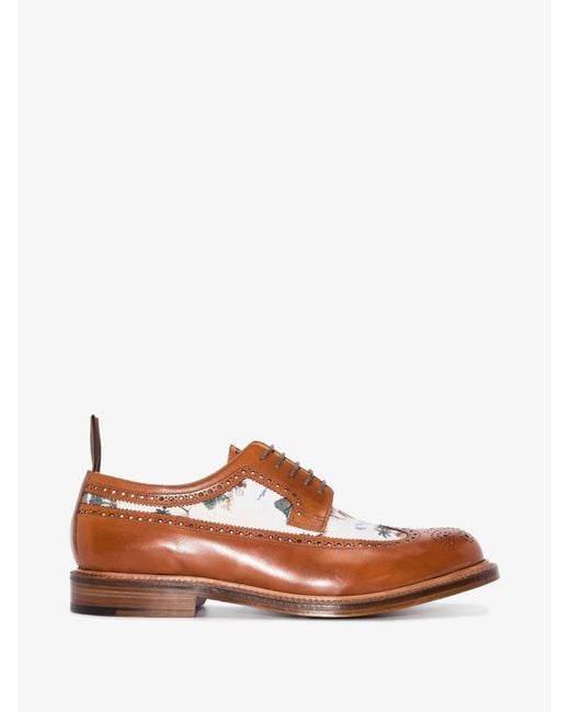 GRENSON Brown X Labrum London Panelled Leather Brogues for men