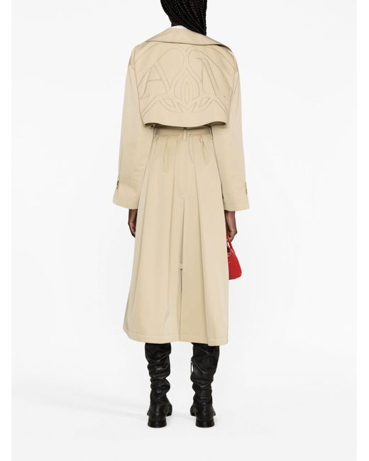 Alexander McQueen Natural Cocoon-sleeved Belted Trench Coat