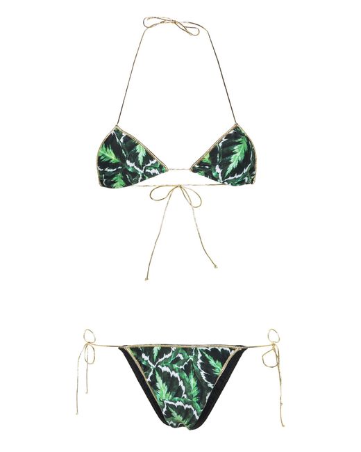 Reina Olga Green Sam Leaf-print Bikini