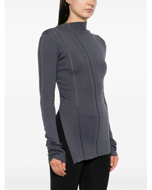Jade Cropper Blue Slit Top