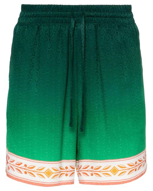 Casablancabrand Green Unity Is Power Silk Shorts for men