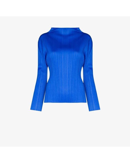 Pleats Please Issey Miyake New Colorful Basics 2 Plissé Top in Blue | Lyst