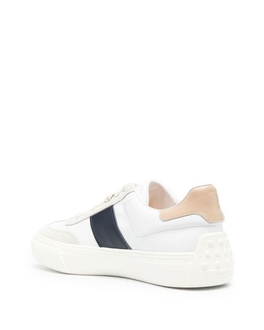 Tod's White Logo-stamp Low-top Sneakers for men