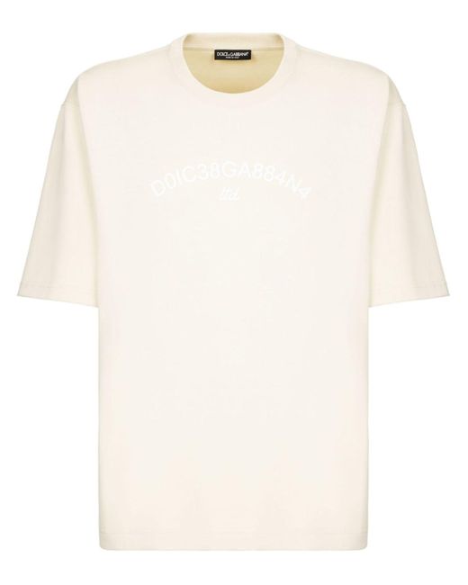 Dolce & Gabbana White Neutral Logo-print Cotton T-shirt for men