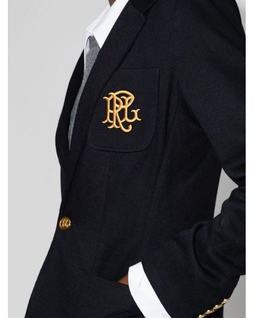 Polo Ralph Lauren Black Crest Logo Jacquard Blazer