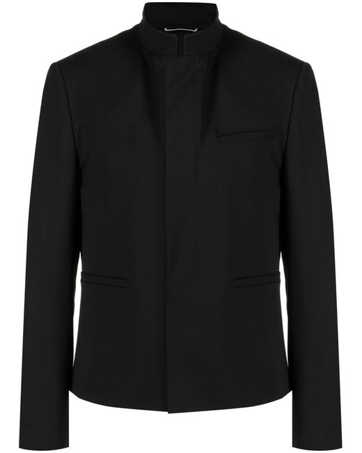 Dior Black Officer Band-collar Jacket - Men's - Virgin Wool/cupro for men