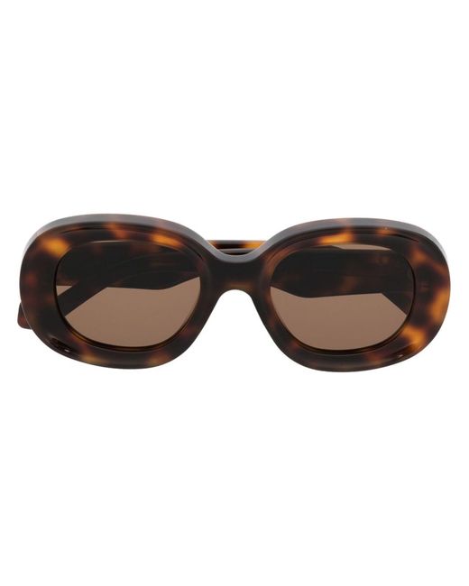 Loewe Brown Logo-detail Round-frame Sunglasses