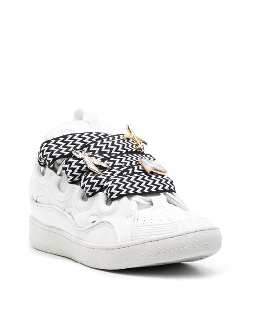 Lanvin White X Future Curb Leather Sneakers for men