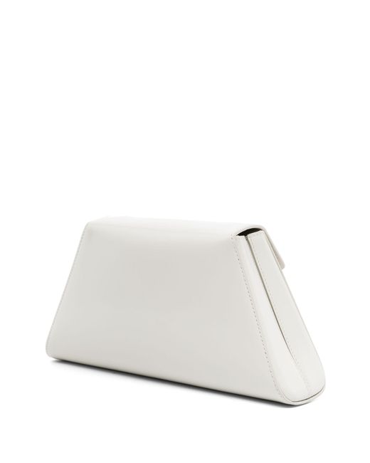 Prada White Triangle-logo Leather Shoulder Bag