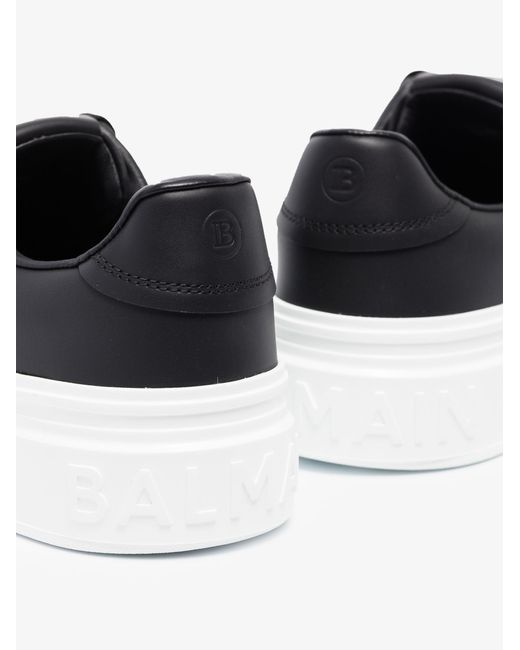 Balmain White B-court Leather Sneakers
