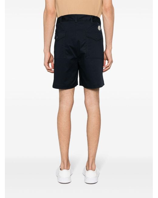 Moncler Blue Logo-patch Shorts - Men's - Elastane/cotton for men