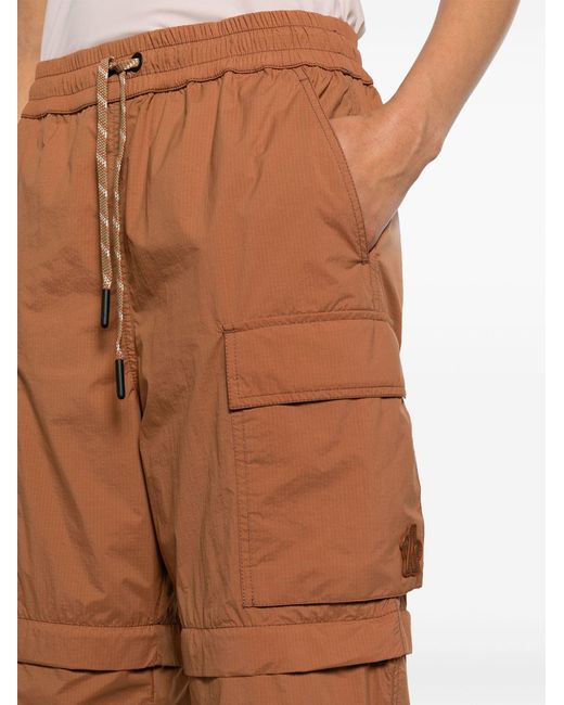 3 MONCLER GRENOBLE Orange Ripstop Zip-off Cargo Trousers