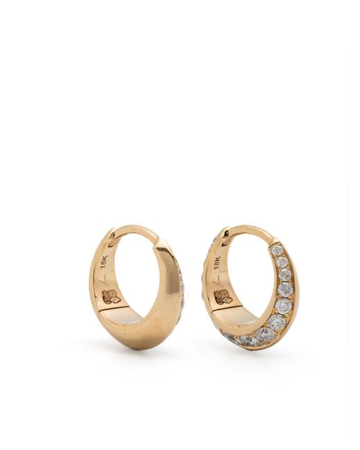 Lizzie Mandler Metallic 14k Yellow Gold Crescent Diamond Hoop Earrings - Women's - 18kt Yellow Gold/diamond