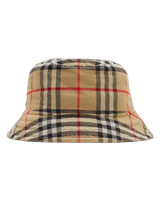Burberry Natural Vintage Check Cotton Bucket Hat for men