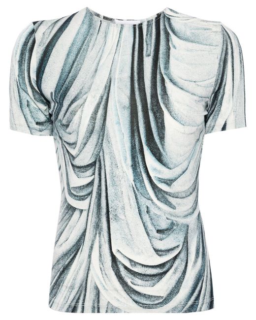 Rabanne Blue Statue-print Crew-neck T-shirt - Women's - Elastane/viscose