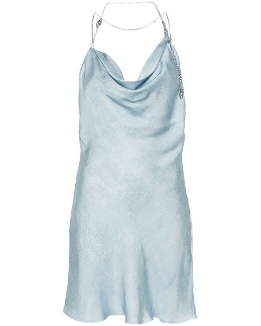 DIESEL Blue Satin Mini Dress - Women's - Viscose