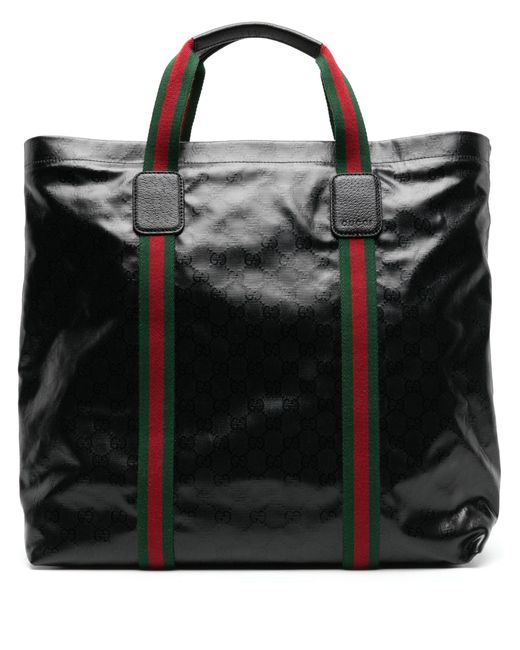 Gucci Black Medium GG Crystal Tote Bag for men