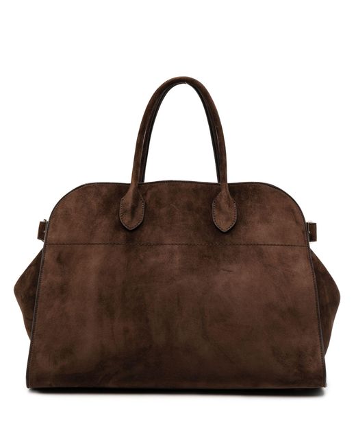 The Row Brown Soft Margaux 17 Suede Tote Bag - Women's - Calf Suede