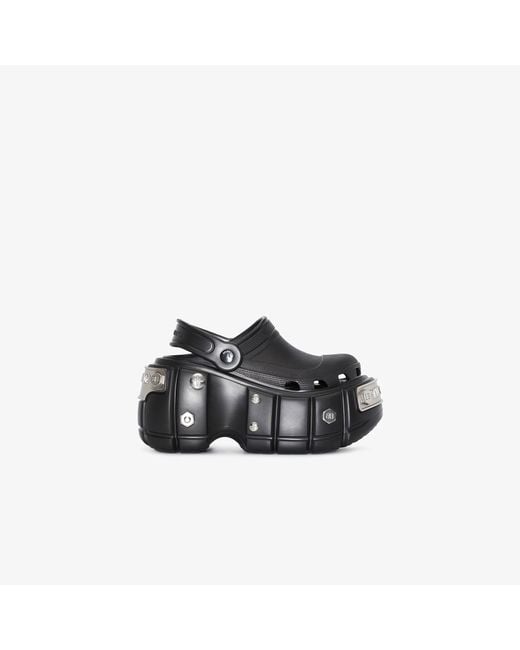 Balenciaga X Crocs Black Hardcrocs Platform Slides | Lyst