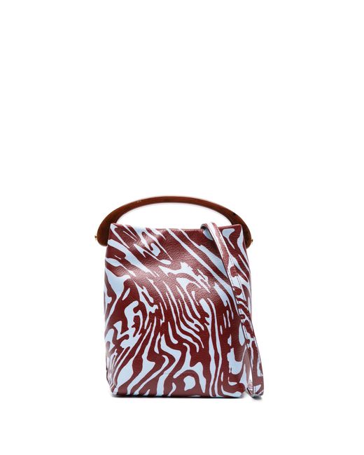 Dries Van Noten Pink Abstract-print Leather Cross Body Bag - Women's - Leather