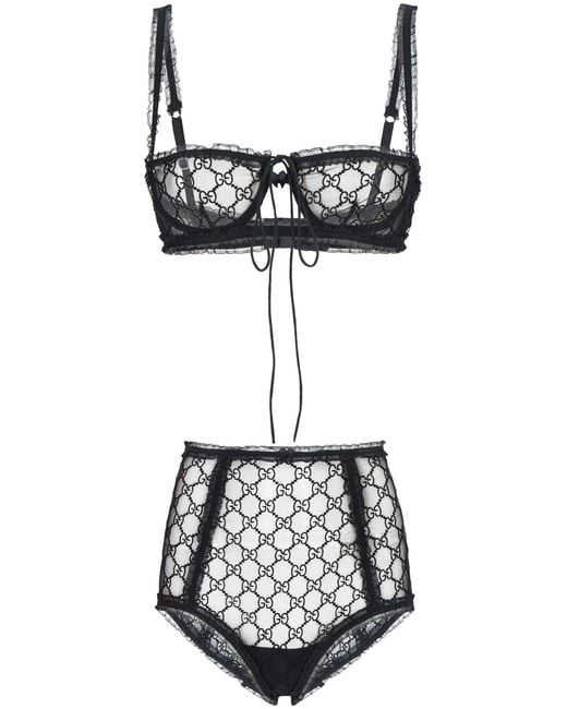 Gucci gg Monogram Lace Lingerie Set - Women's - Viscose/polyester in ...