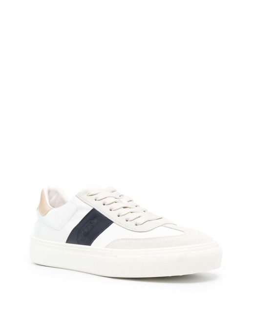 Tod's White Logo-stamp Low-top Sneakers for men
