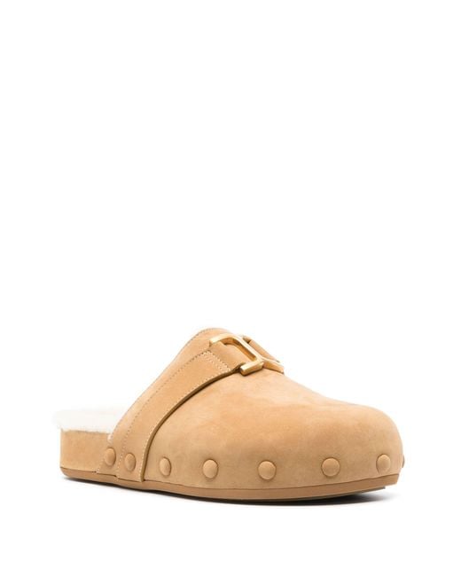 Chloé Natural Neutral Marcie Leather Mules