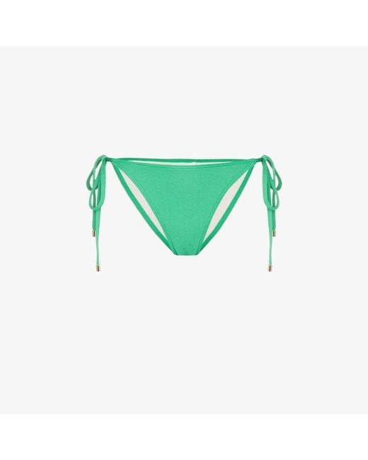Peony Tie Side Bikini Bottoms in Green Lyst