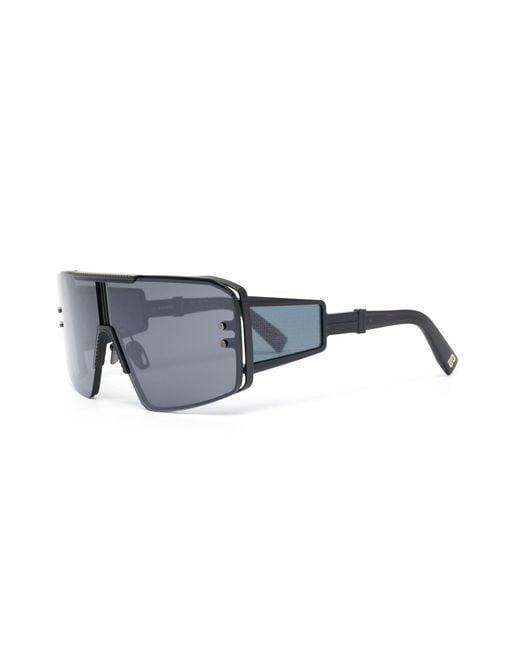 BALMAIN EYEWEAR Blue Le Masque Mask-frame Sunglasses - Unisex - Titanium