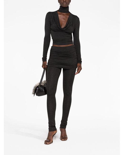 Blumarine Skirt-overlay Skinny Trousers in Black | Lyst UK