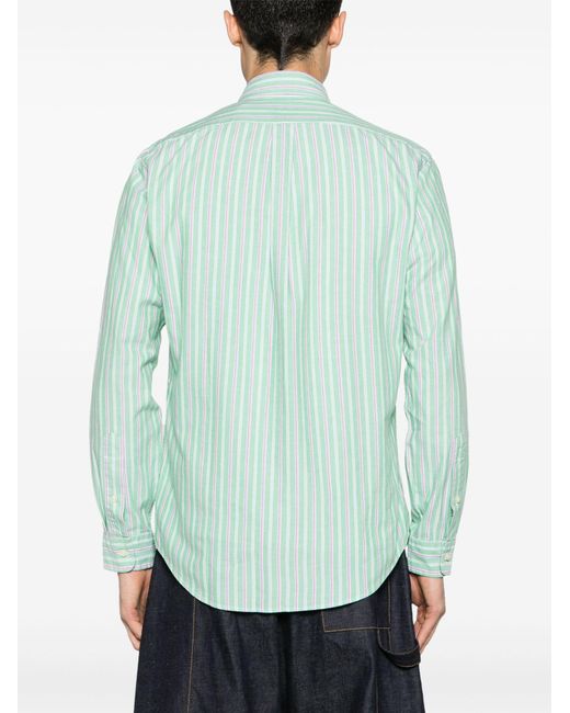 Polo Ralph Lauren Green And Pink Striped Cotton Shirt - Men's - Cotton for men
