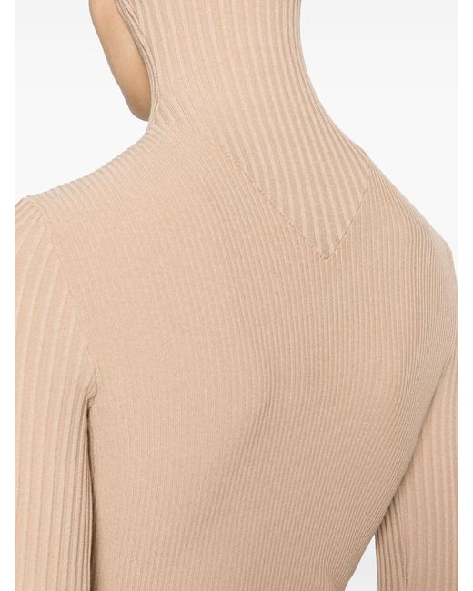 Hooded hot sale ribbed sweater