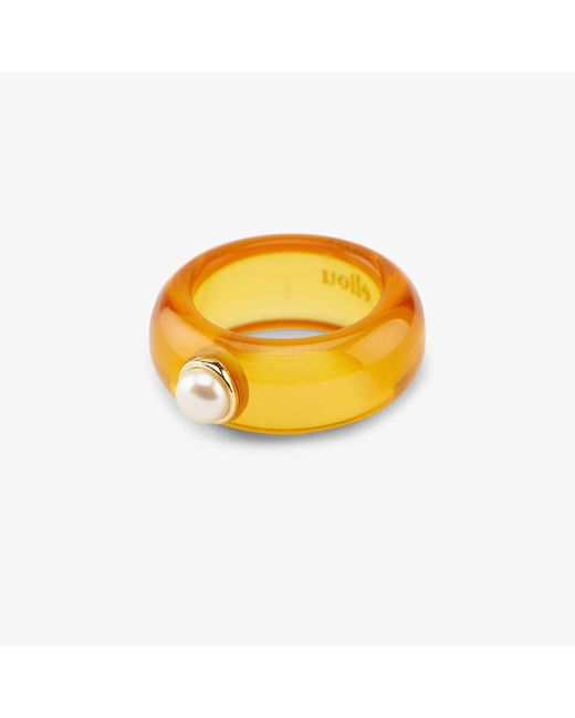 Eliou Orange Rue Pearl Embellished Ring | Lyst