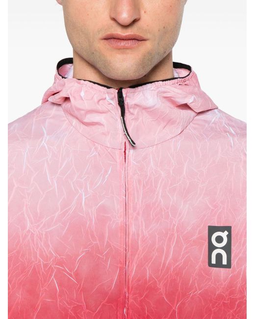 On Shoes Pink Pace Running Jacket for men