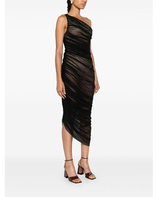 Norma Kamali Black Diana One-shoulder Midi Dress - Women's - Nylon/spandex/elastane