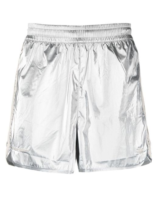 Adidas Gray Metallic-finish Running Shorts