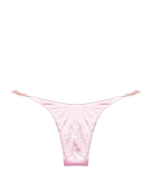 Isa Boulder Pink Satin-finish Bikini Bottoms