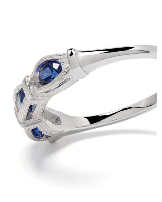 Bleue Burnham Blue Sterling Sacred Oak Sapphire Ring for men