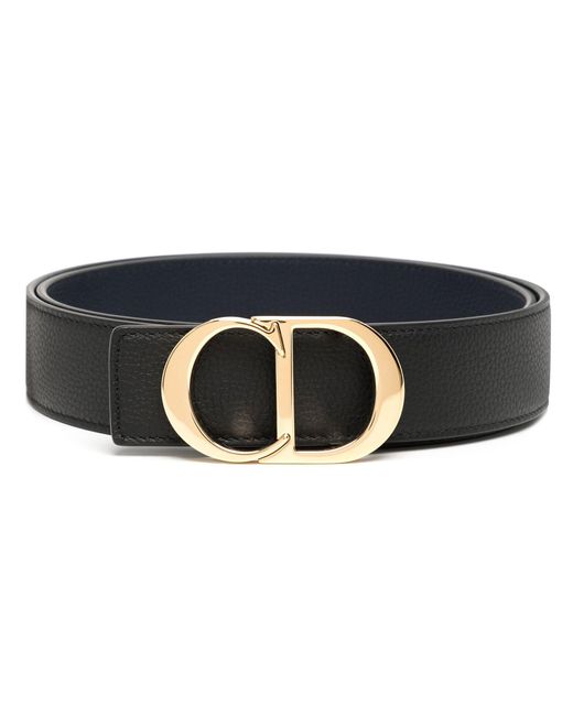 Dior Blue Black Logo Buckle Reversible Leather Belt for men